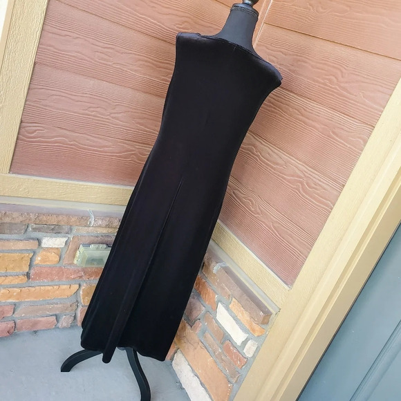 90's Slinky Kathie Lee Collection Velvet Dress w/ Rose Embellishment Size Medium - Picture 12 of 13